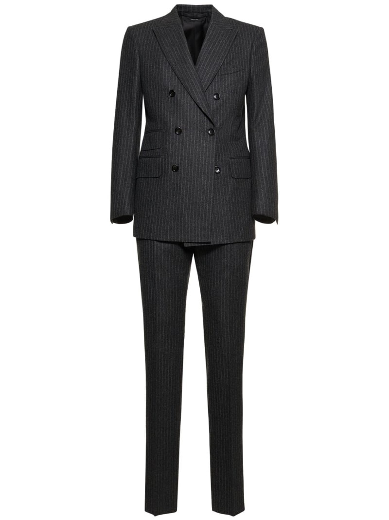 Atticus pinstriped wool flannel suit - 1