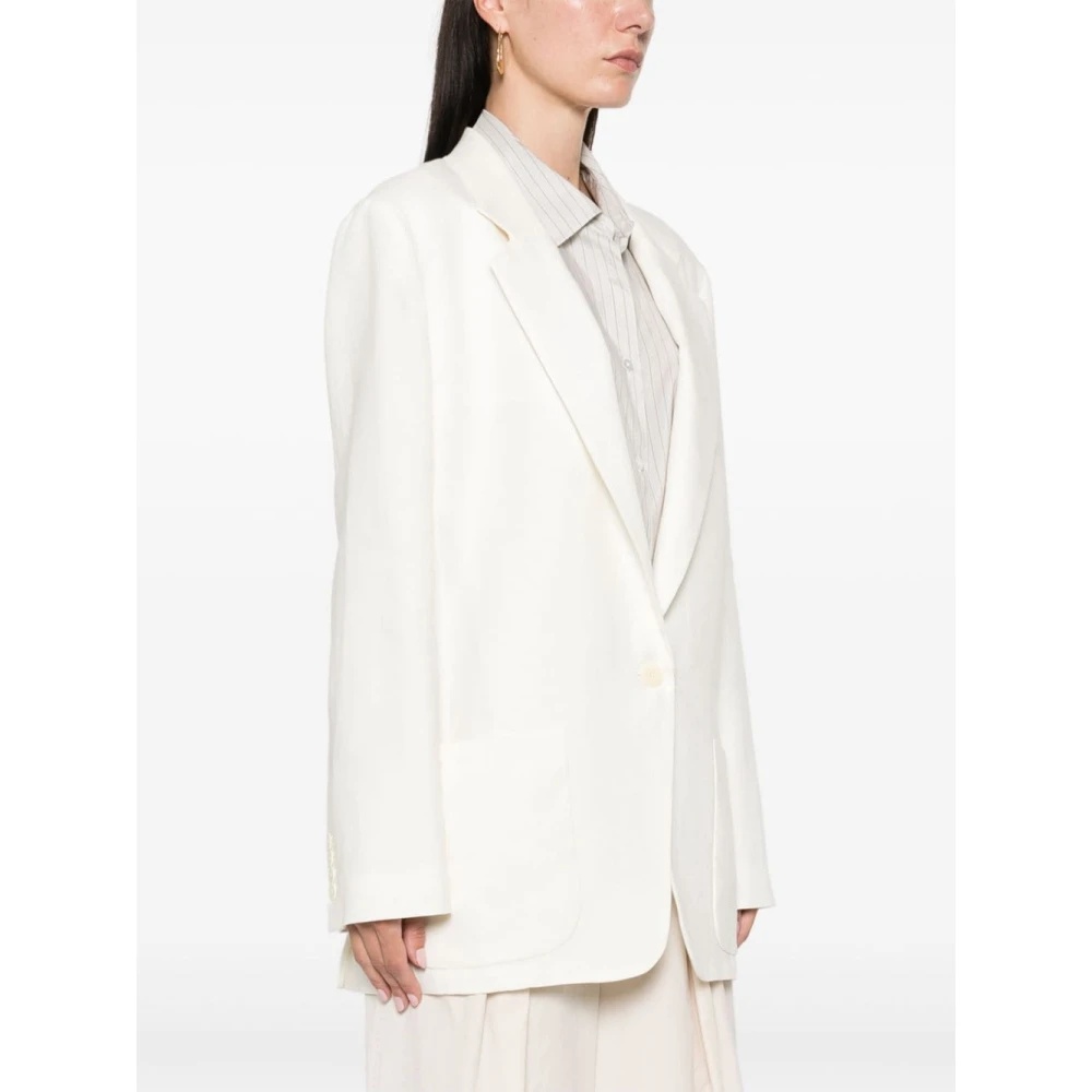 ジャケット The Row SS24 'Enza' blazer (7800W2929 OWH) THE ROW Enza linen blazer | NET-A-PORTER