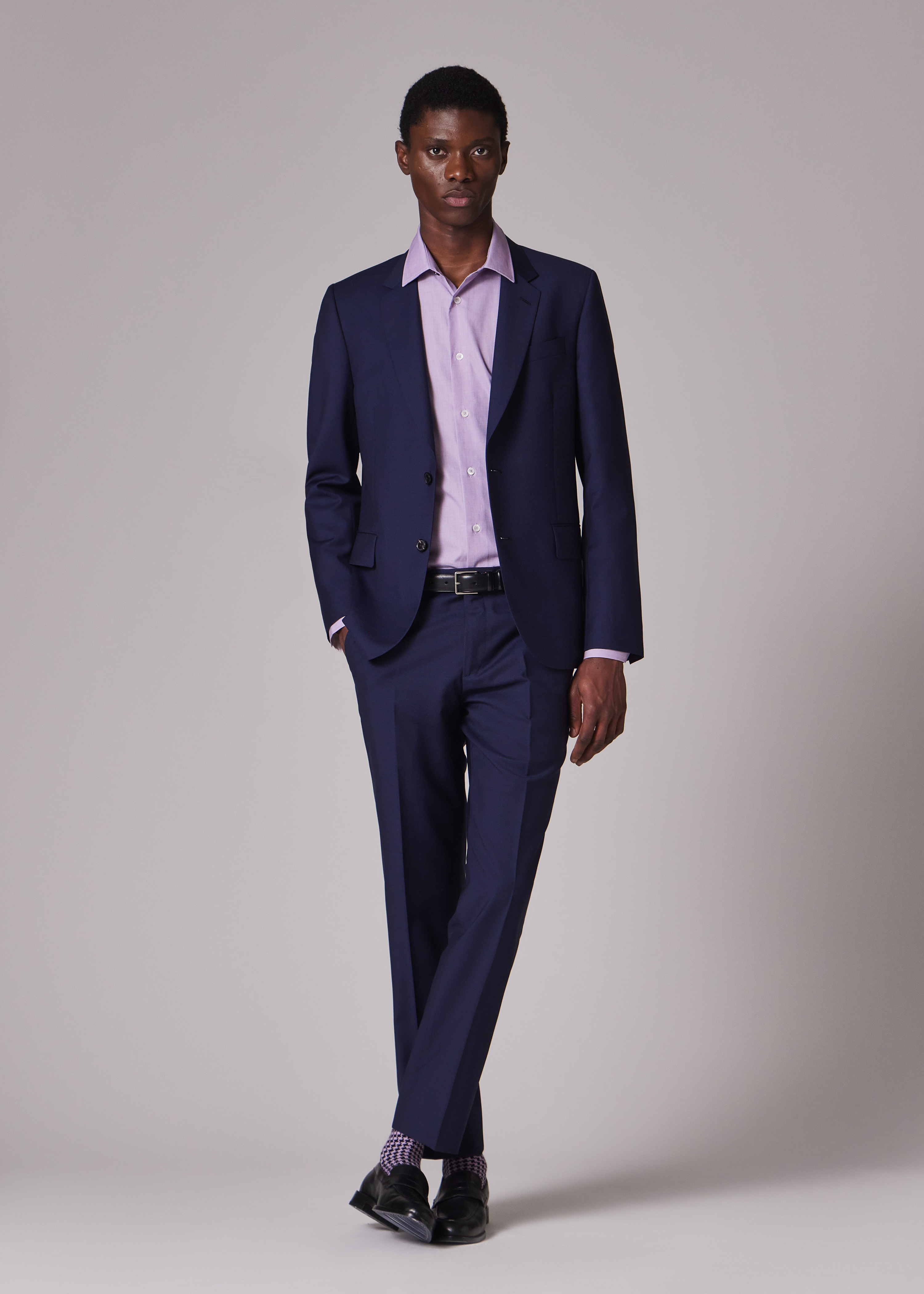 Tailored-Fit Lilac End-On-End Cotton Shirt - 5