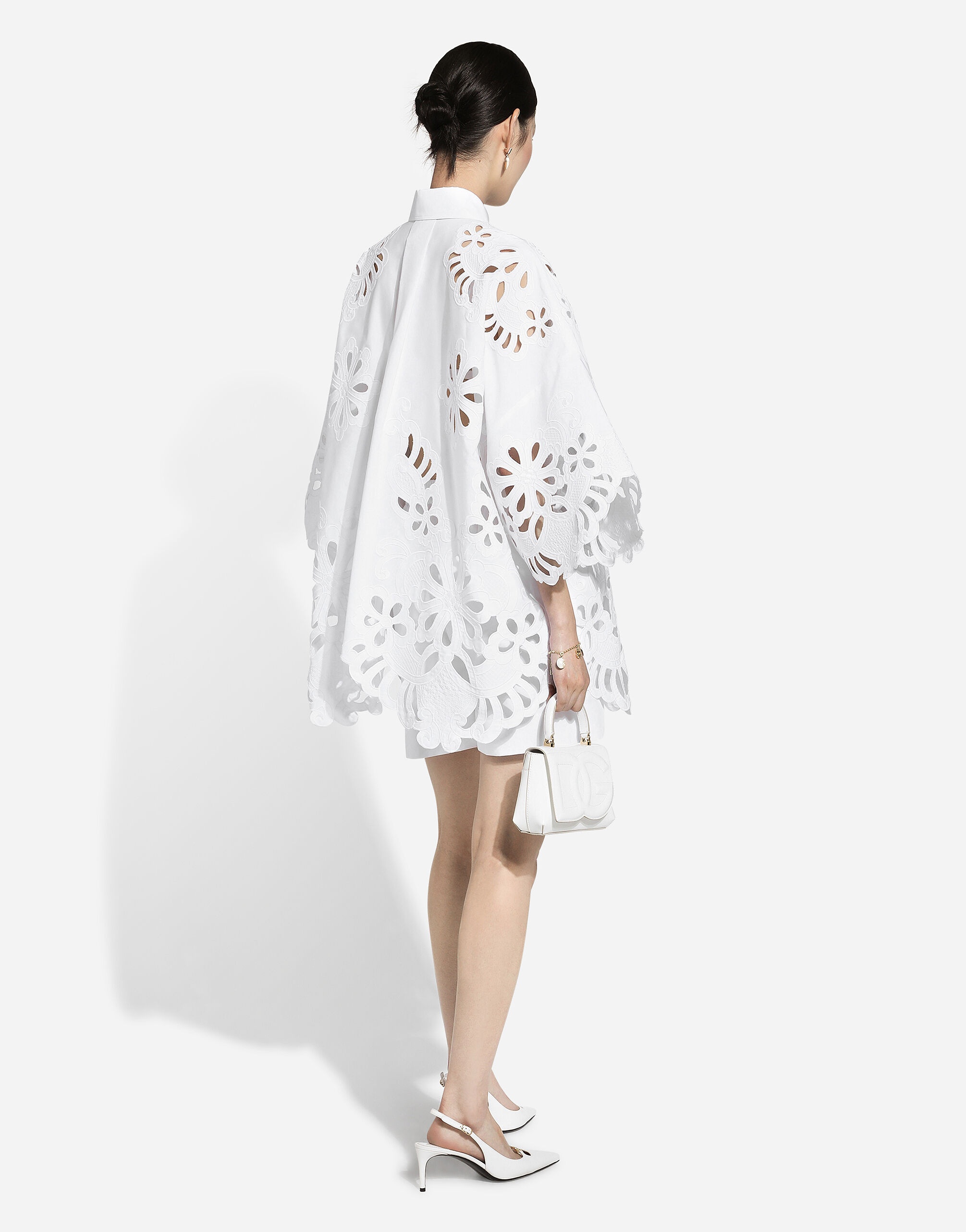 Oversize cotton shirt with cut-out detailing - 3