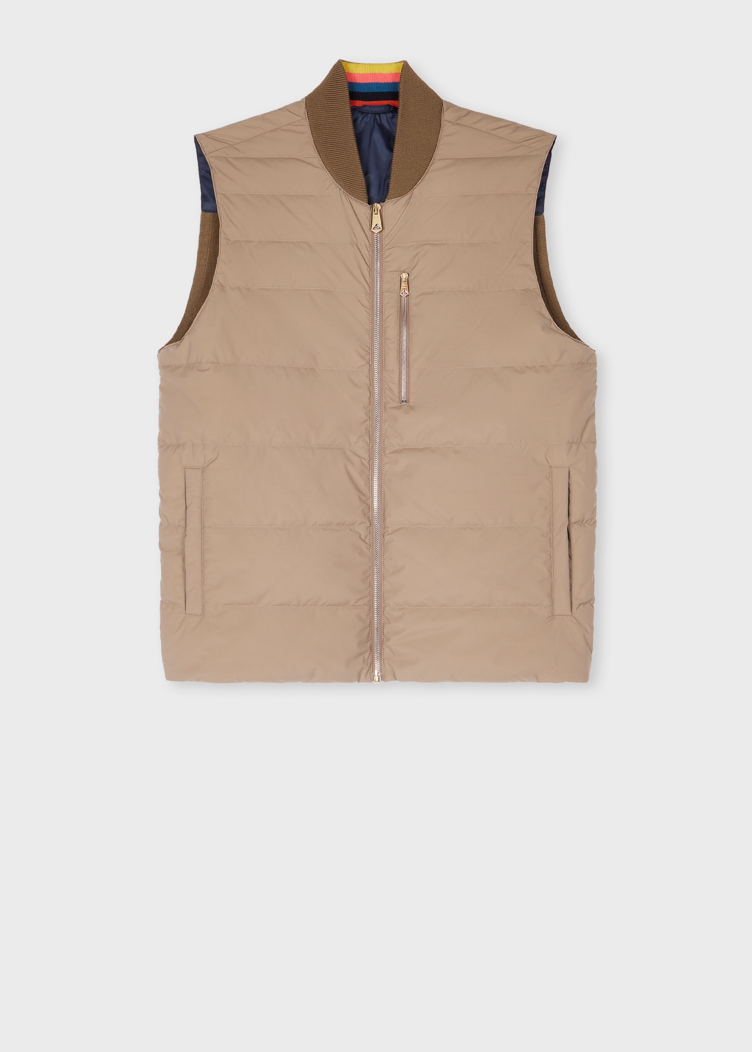 Taupe Hybrid Down Gilet - 1
