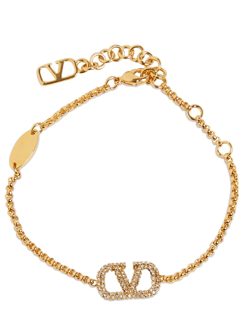 V LOGO CRYSTAL BRACELET - 1