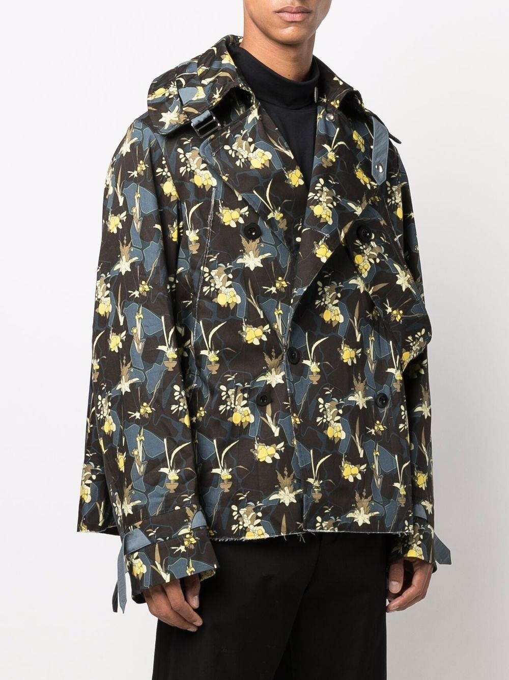 double-breasted abstract-print jacket - 3