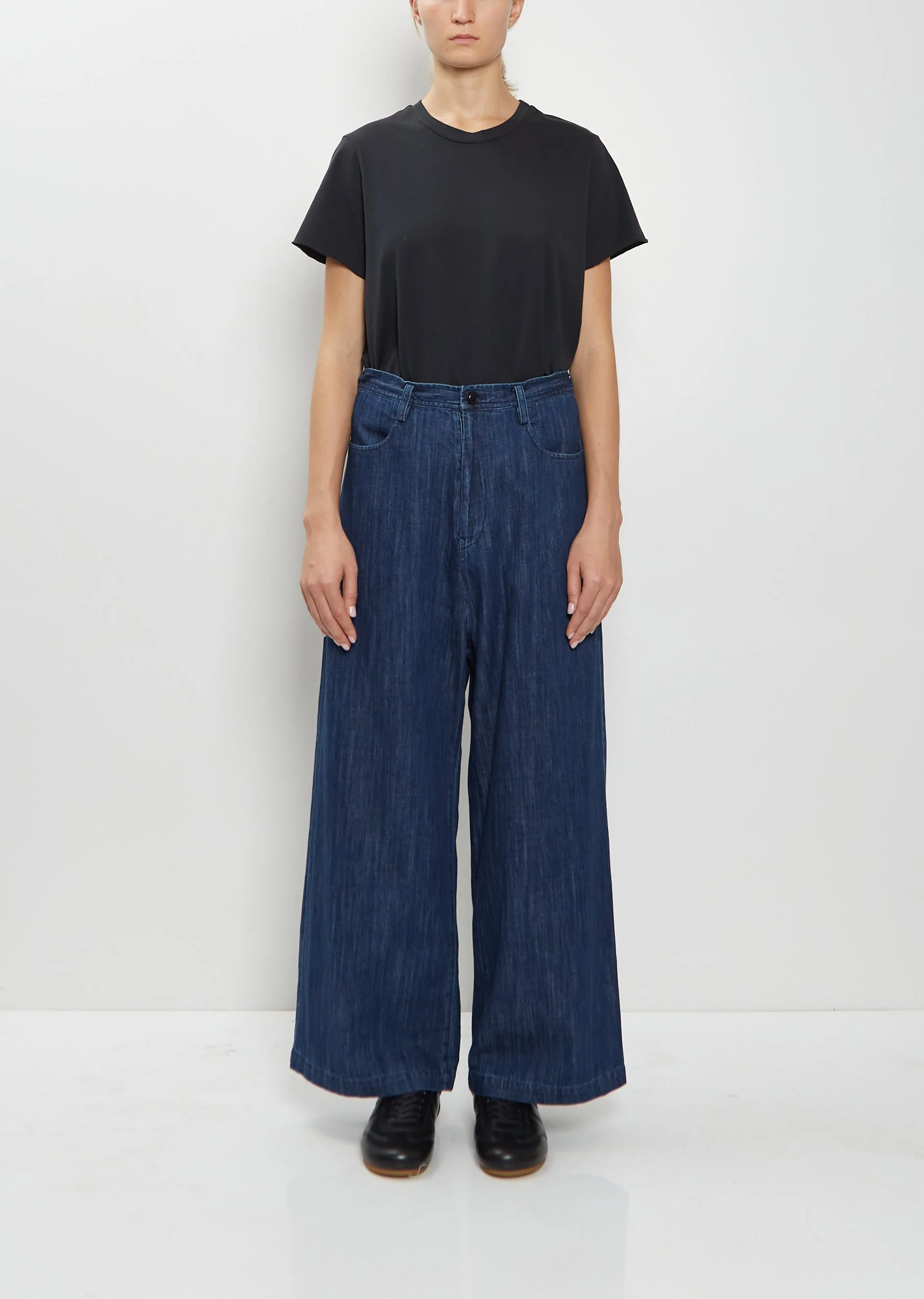 Denim Long Straight Pants - 1