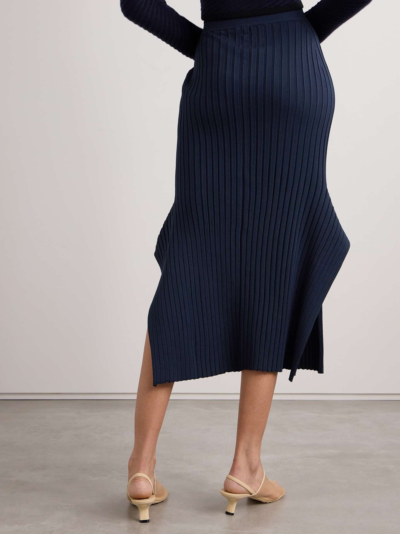 Ribbed-knit midi skirt - 3