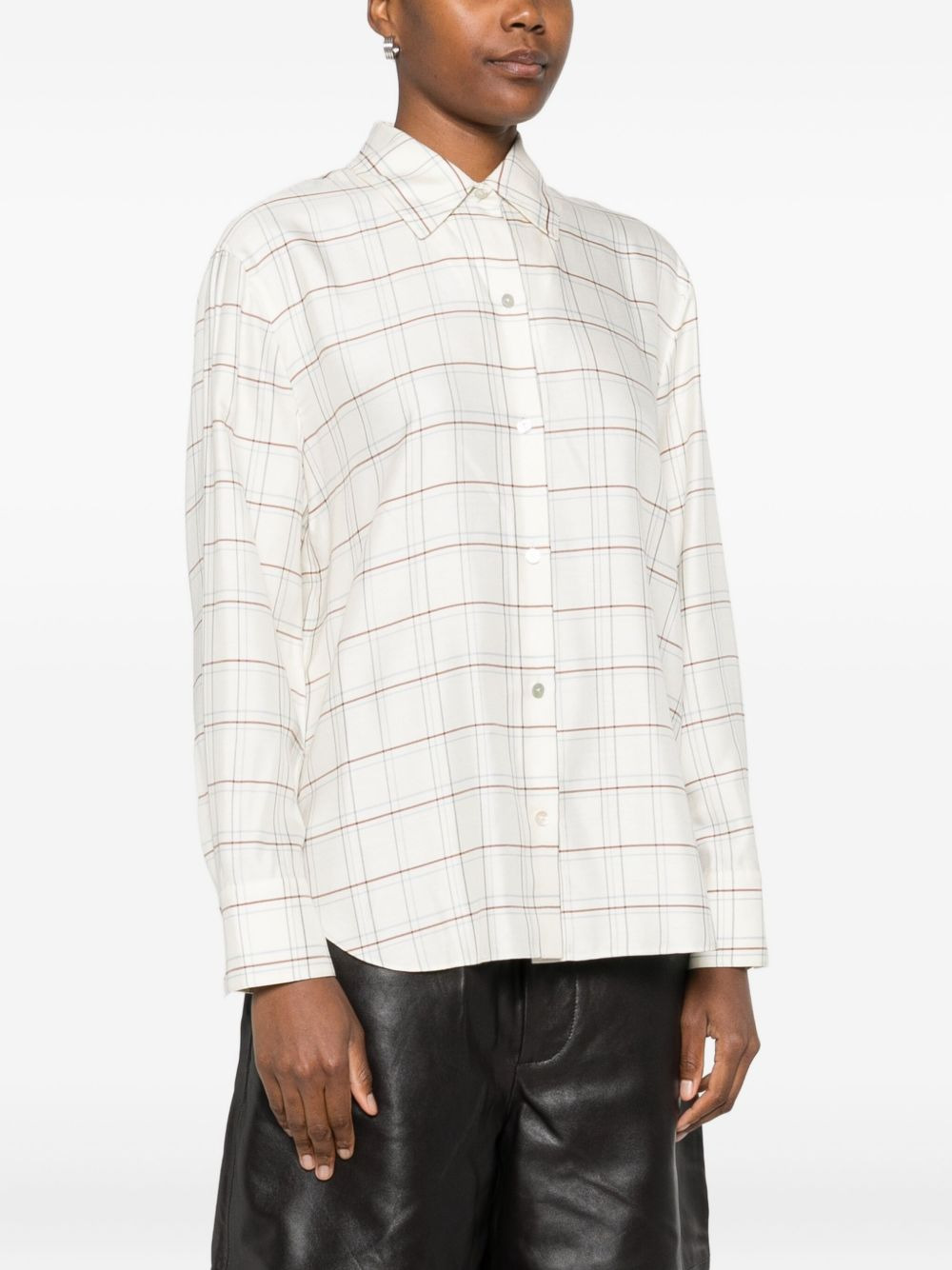 checke-pattern shirt - 3
