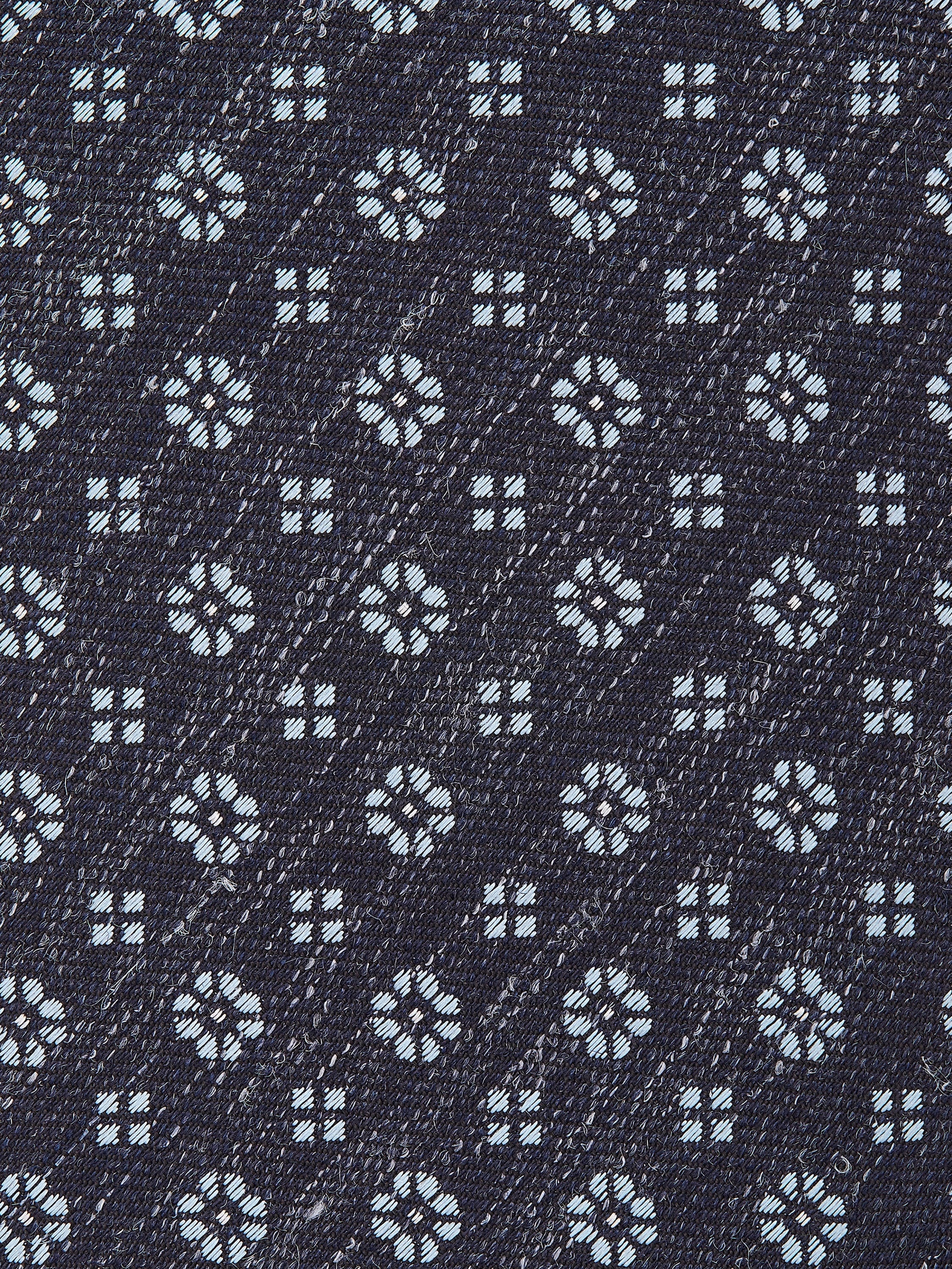 NAVY BLUE SILK AND LINEN TIE - 2
