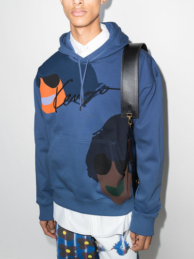 KENZO logo face printed hoodie outlook