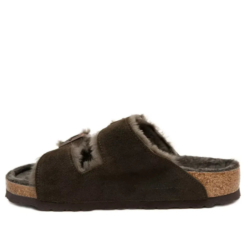 Birkenstock Arizona Shearling Suede Leather Narrow Fit Sandals 'Mocha' 1020528 1