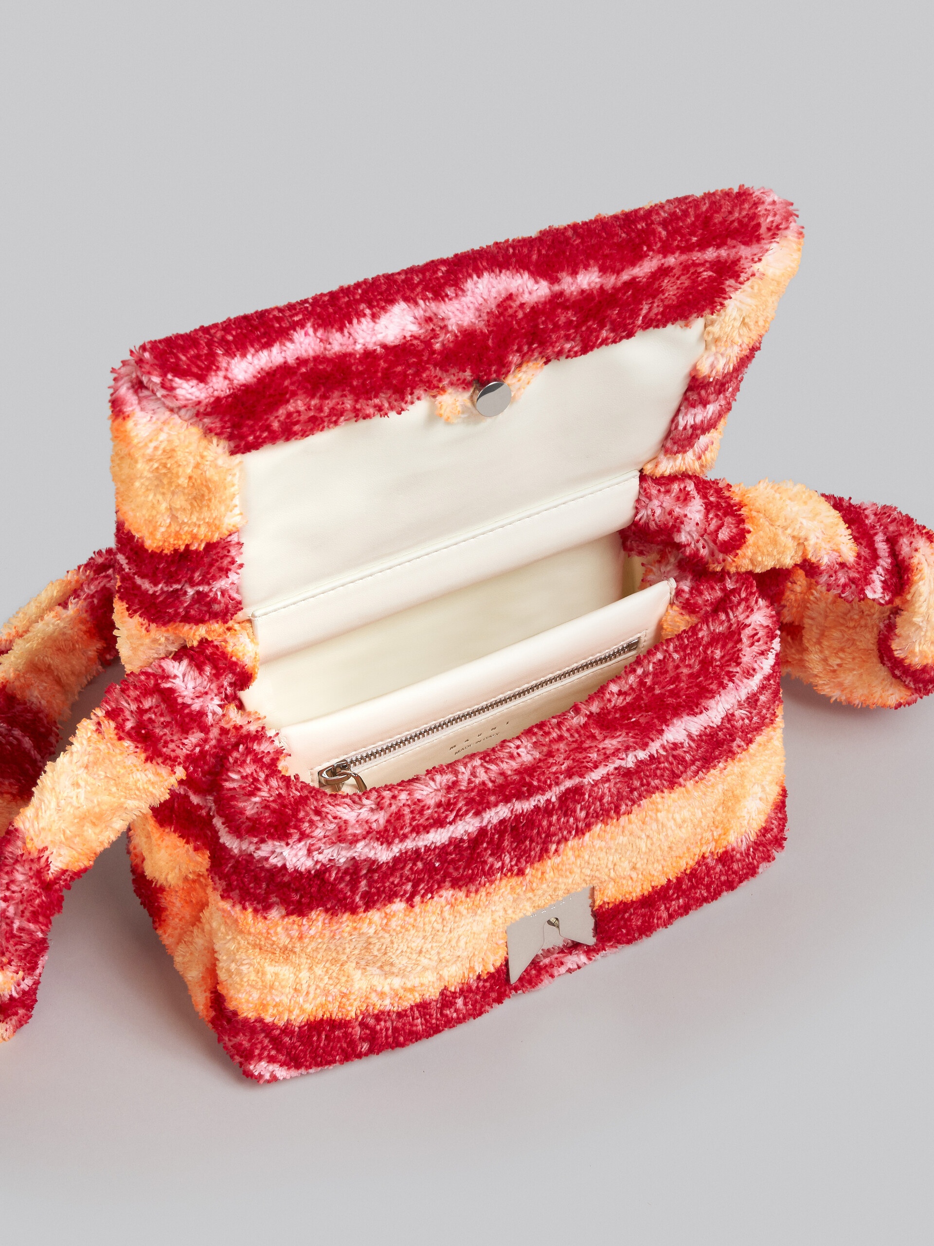 SMALL RED STRIPED TERRY PRISMA BAG - 4