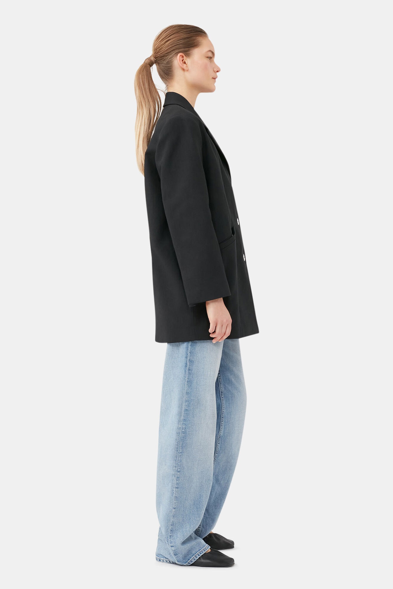 COTTON SUITING OVERSIZED BLAZER - 4