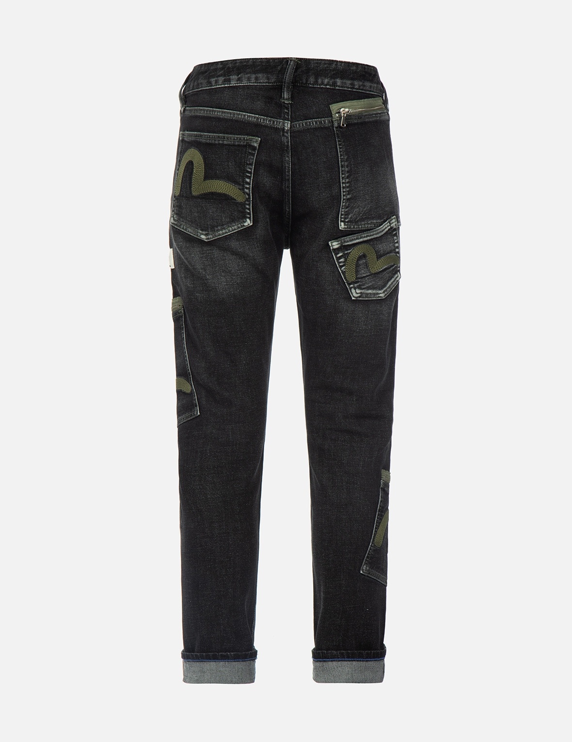 SEAGULL EMBROIDERY MULTI-POCKET CARROT FIT JEANS #2017 - 2
