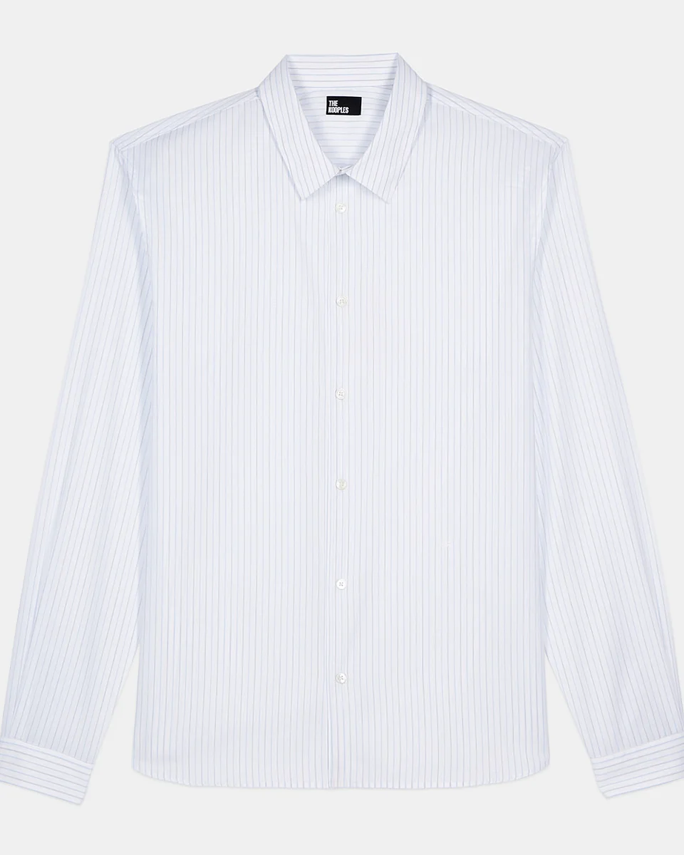 WHITE STRIPED FORMAL SHIRT - 1