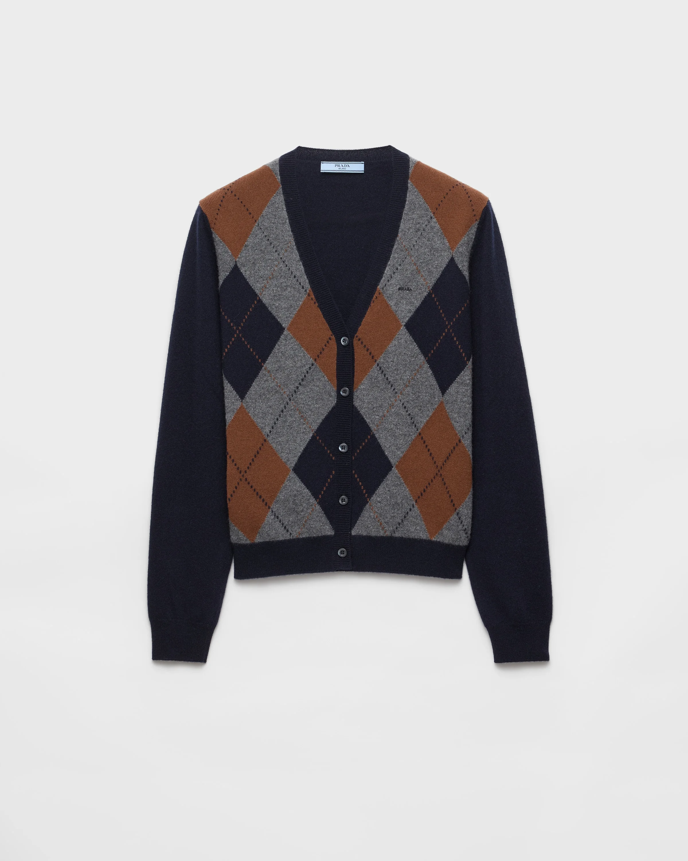 Argyle cashmere cardigan - 1