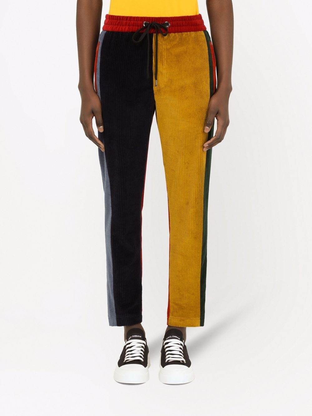 colour-block drawstring trousers - 3