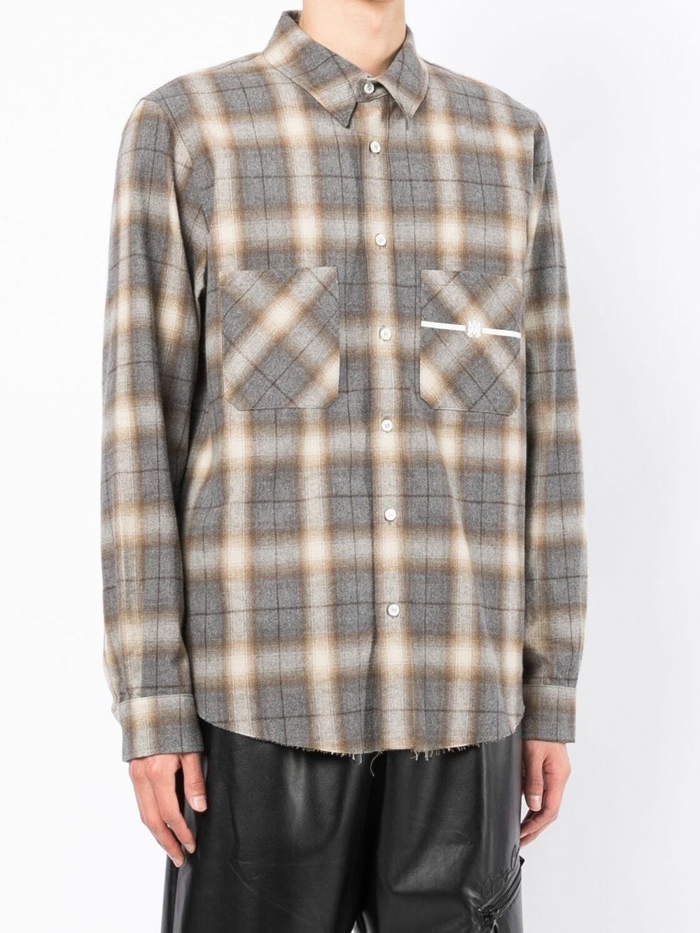 tartan-check logo-print shirt - 3