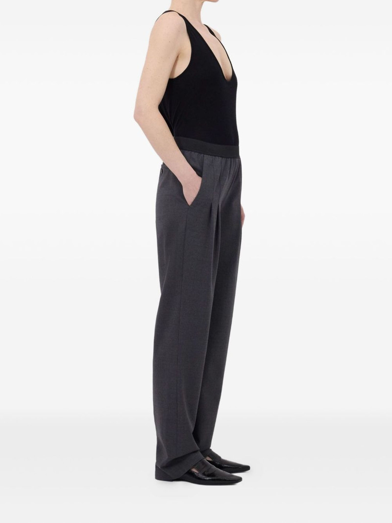 pleated elasticated-waist straight trousers 3