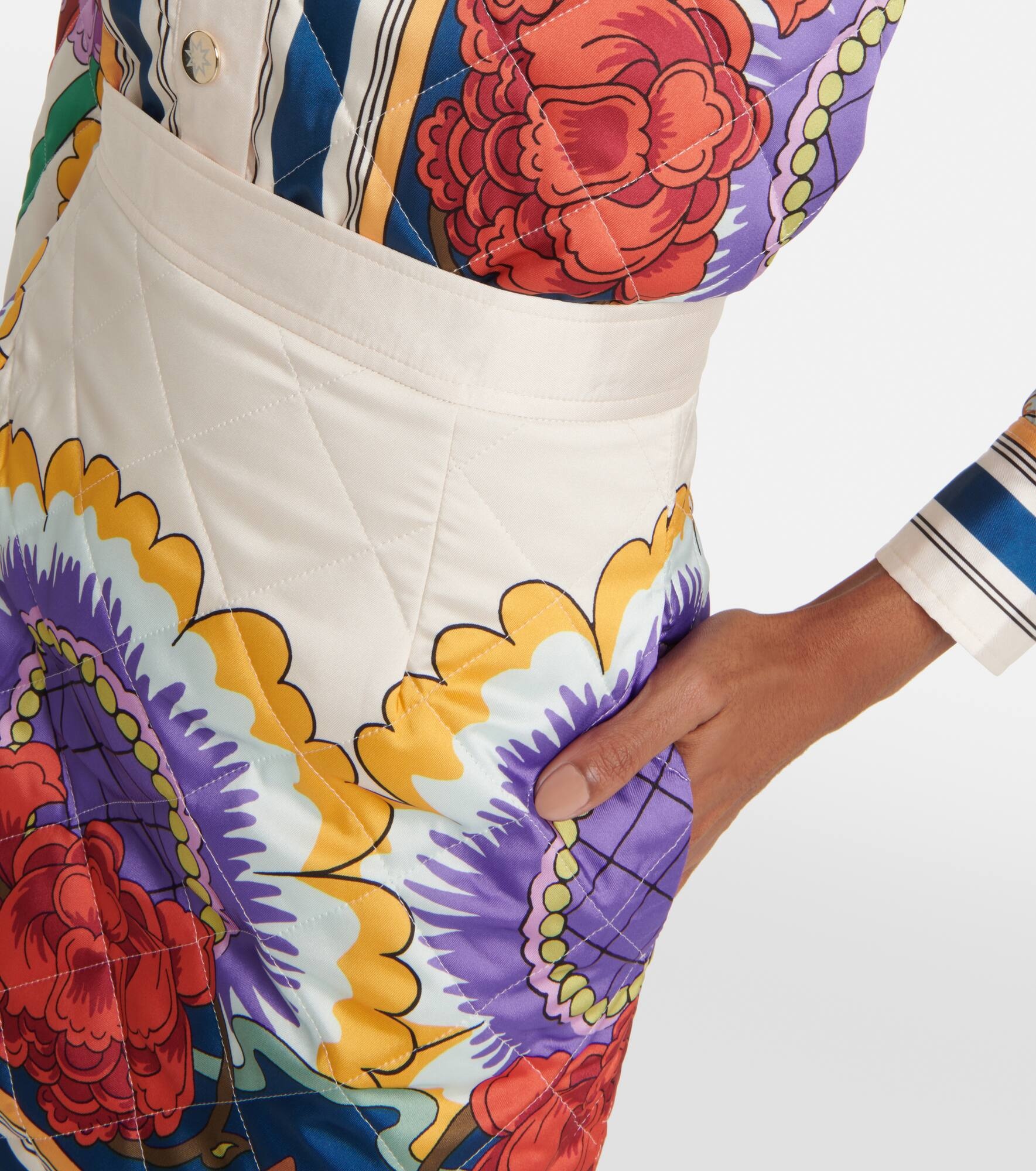 Edie printed quilted twill miniskirt - 4