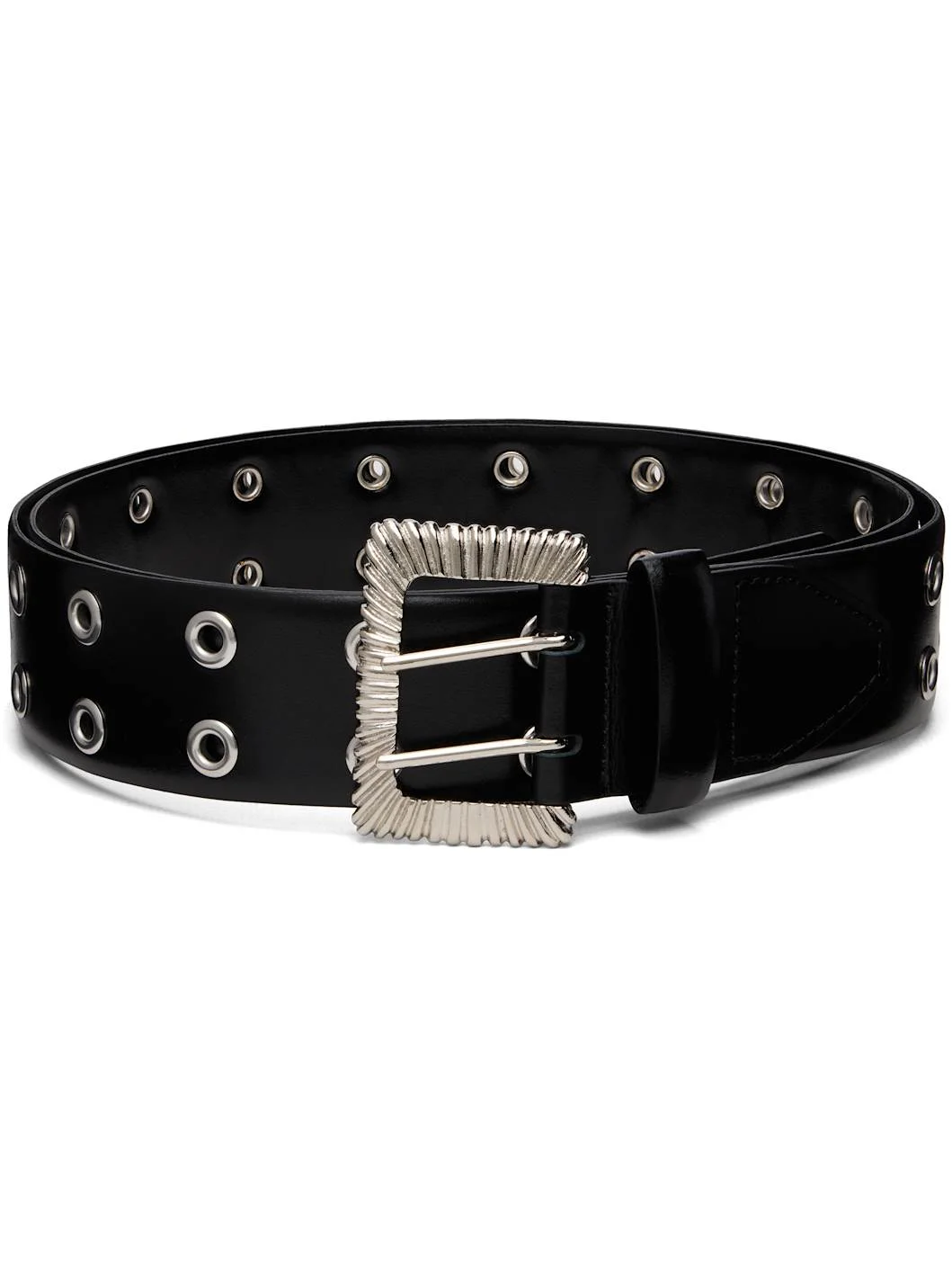 Black Eyelet Metal Belt - 1