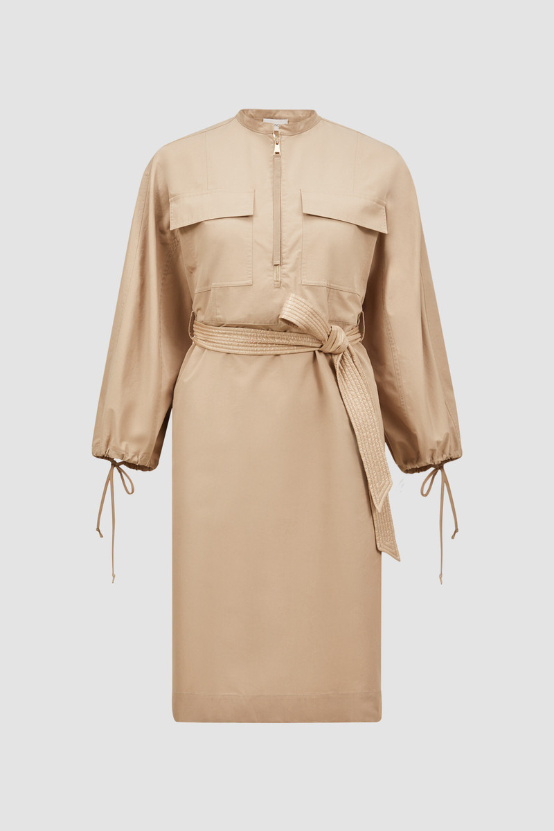 Belted Poplin Midi Dress 1