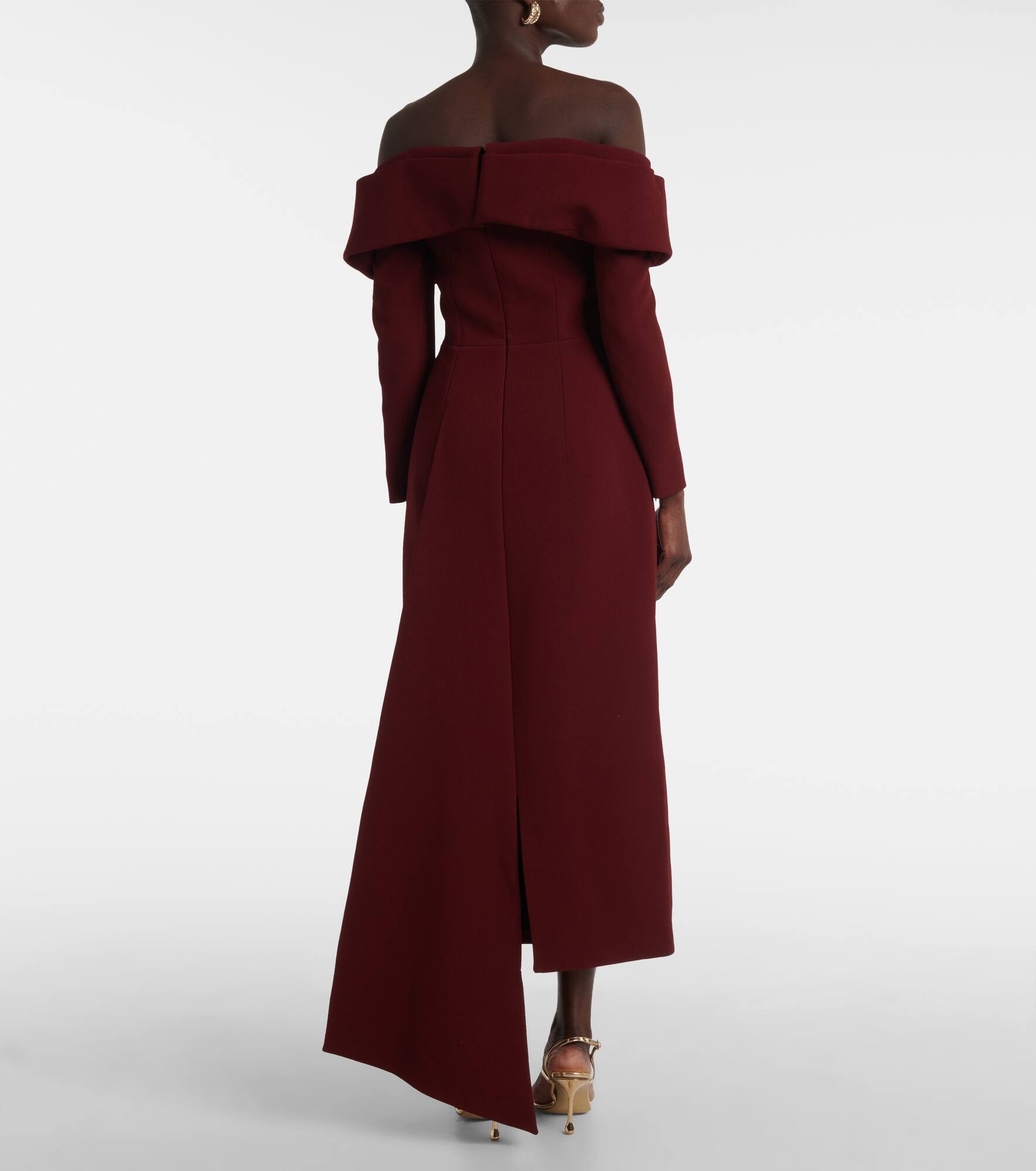 Derika off-shoulder crêpe midi dress - 3