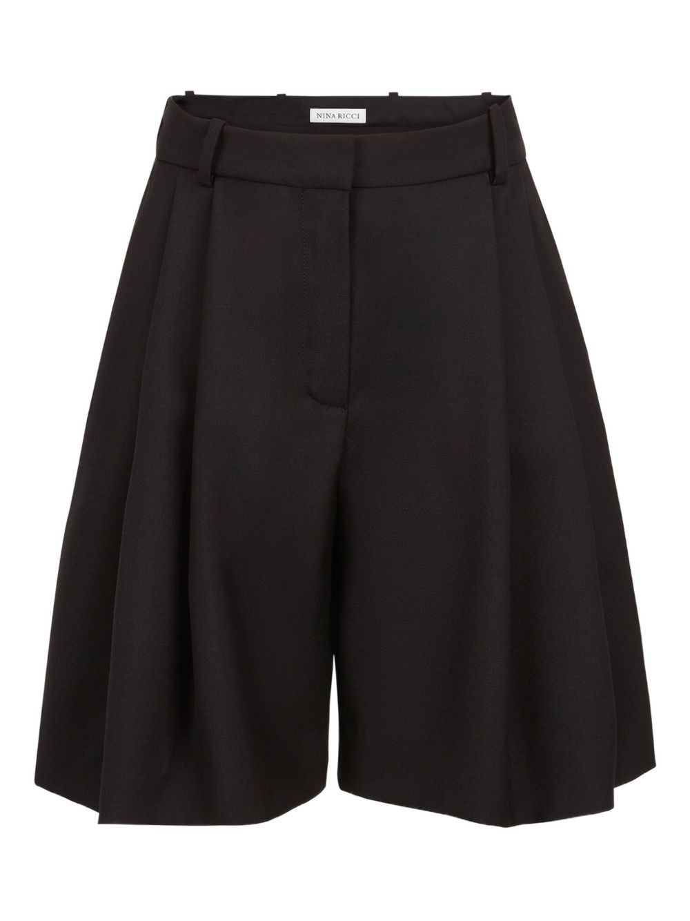 pleated high-waisted shorts - 1