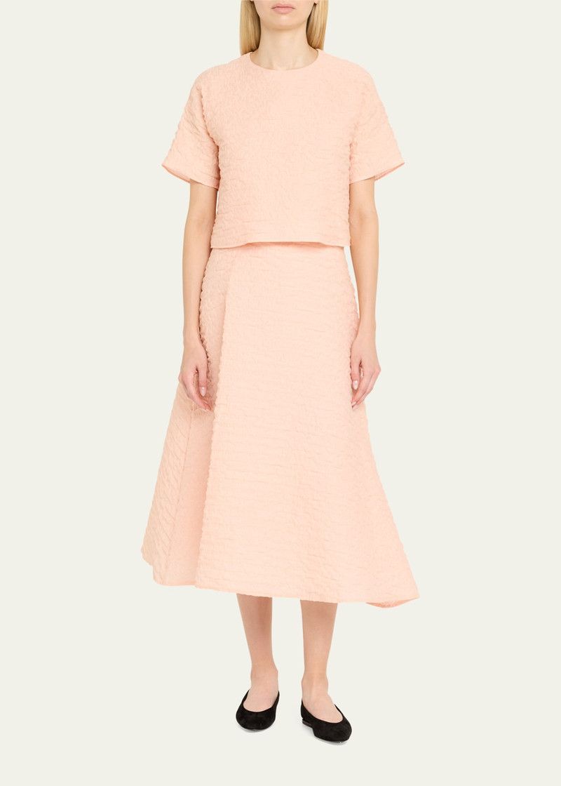 AKRIS 3D Bubble Organza Short-Sleeve Top outlook