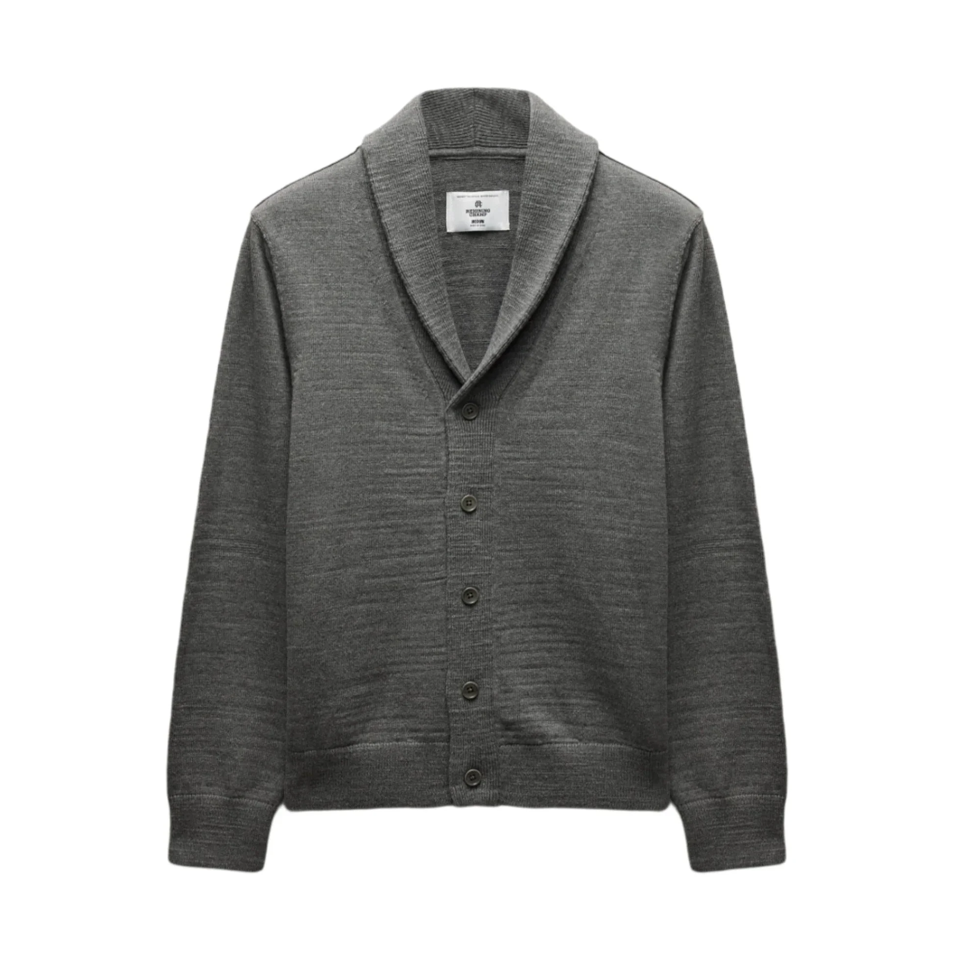 Cotton Slub Laurel Shawl Cardigan Heather Carbon - 1