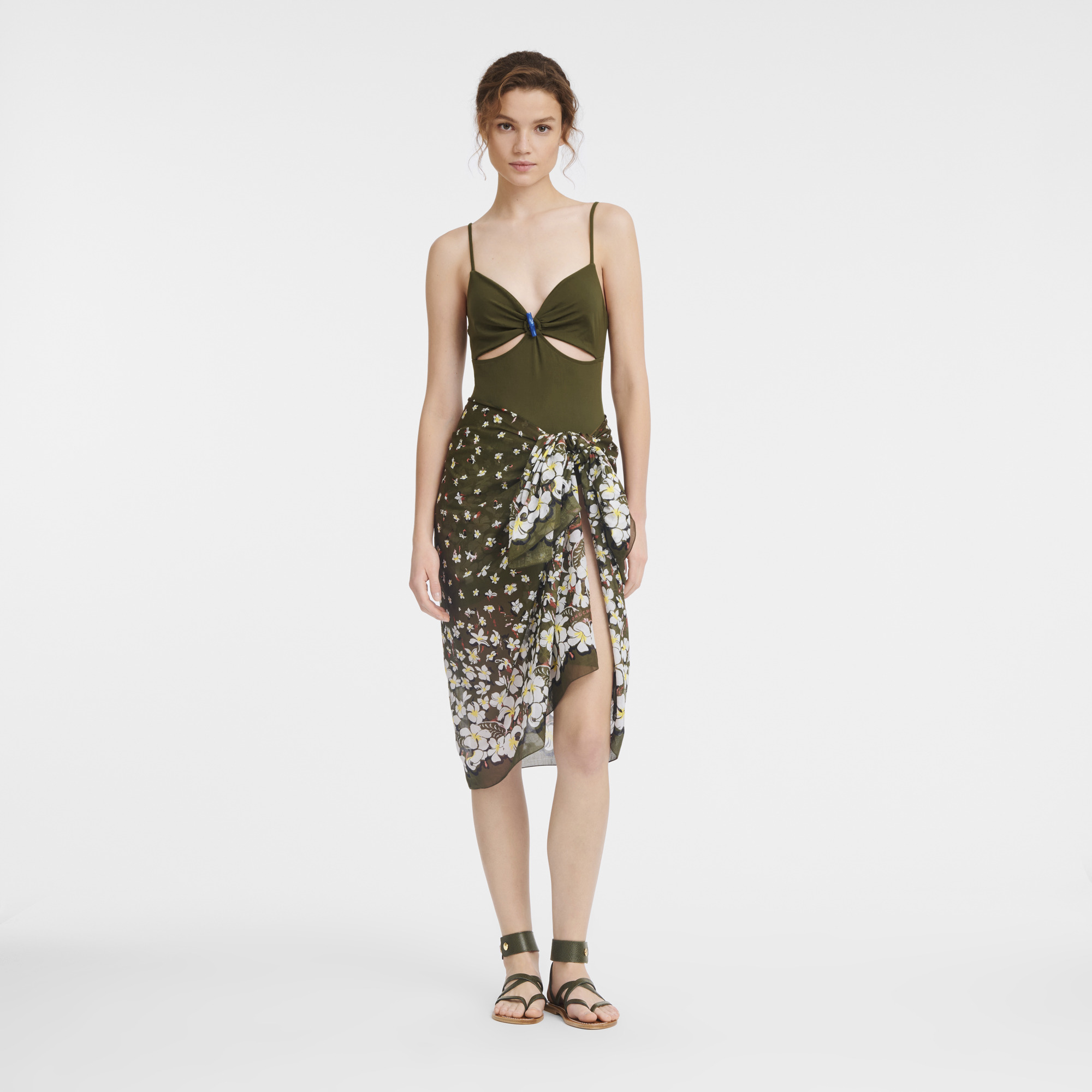 Hawaiian Flowers Stole Khaki - OTHER - 2