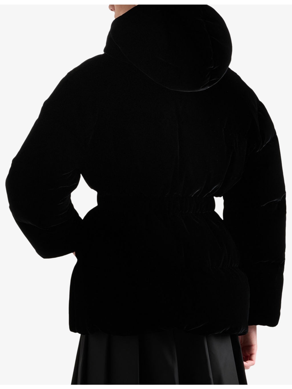 Logo-Badge Padded Velvet Down Jacket - 3