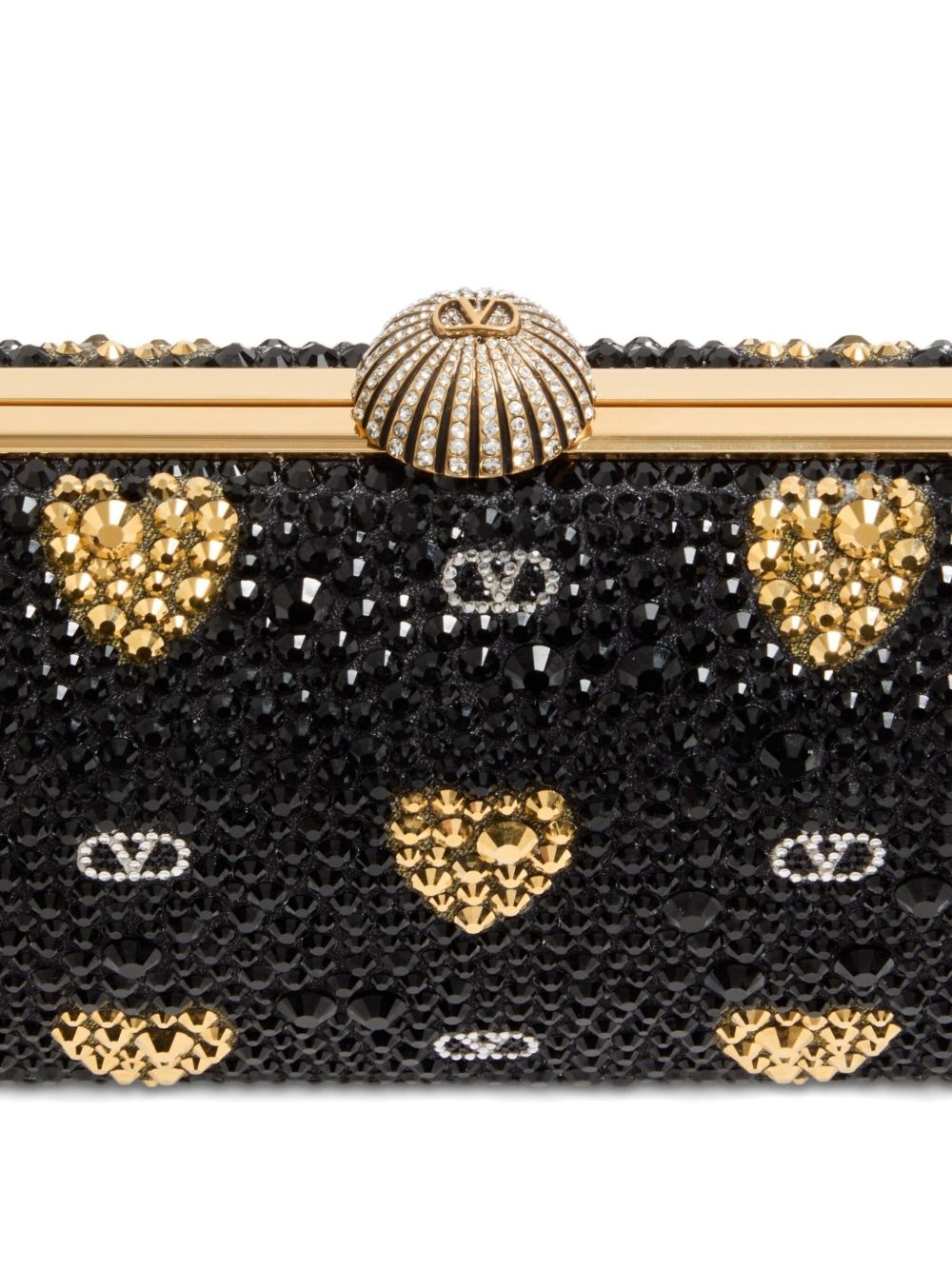 heart motif embellished clutch bag - 6