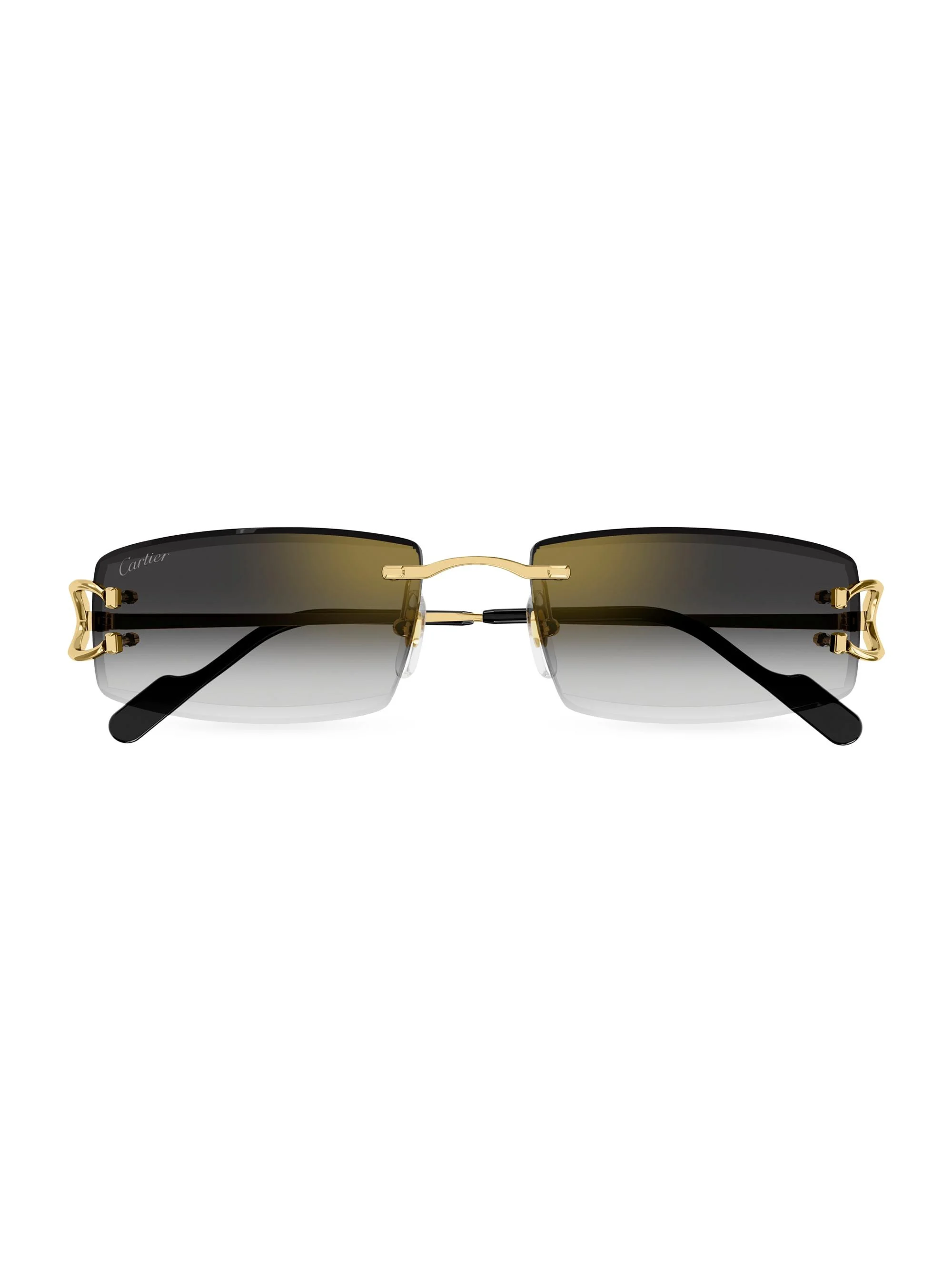 Men's C Decor 56MM Rectangular Sunglasses - Gold Grey Gradient - 1