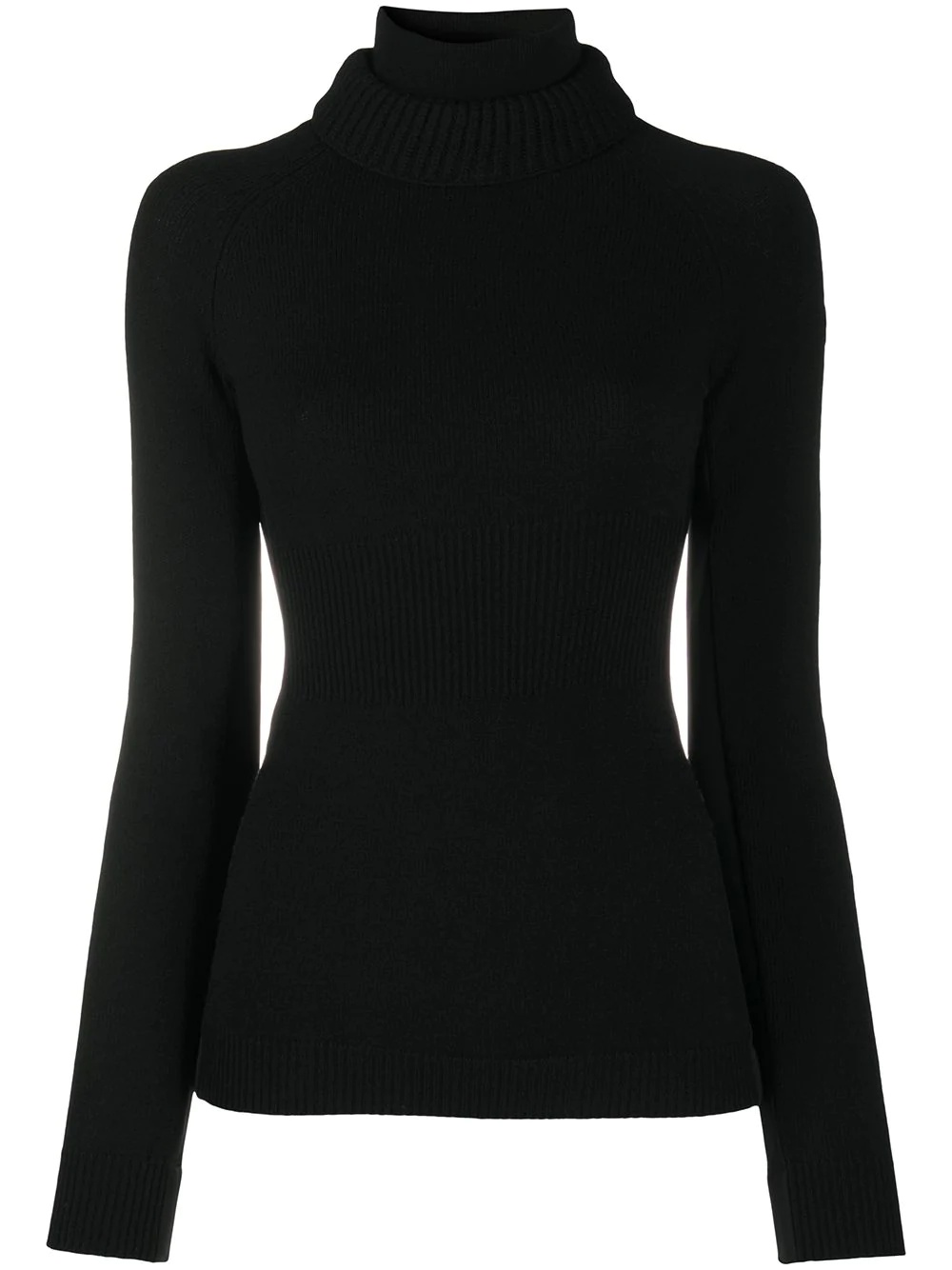 mock neck ribbed-trim jumper - 1