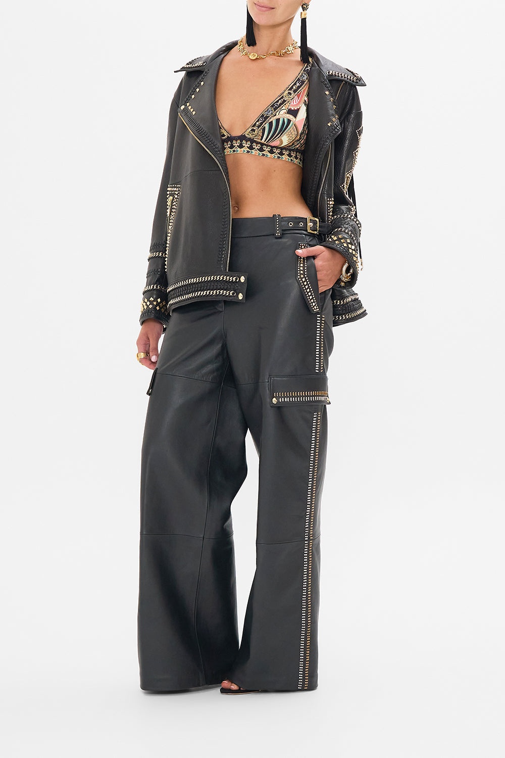 LEATHER UTILITY PANT - 4