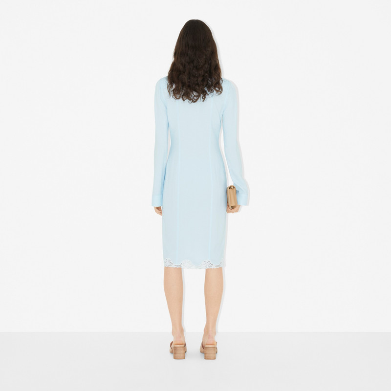 Lace Trim Viscose Shirt Dress 4