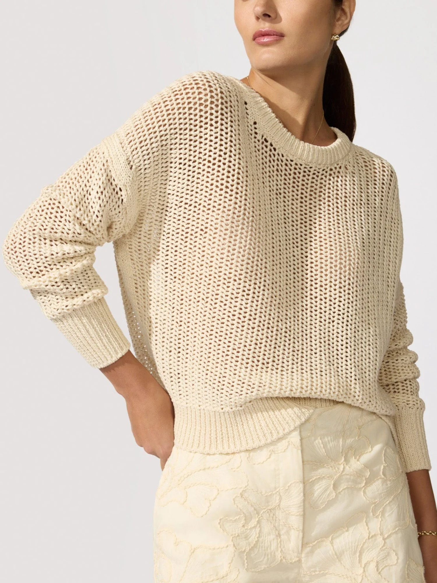 The Everyday Pointelle Bright Crew - 1