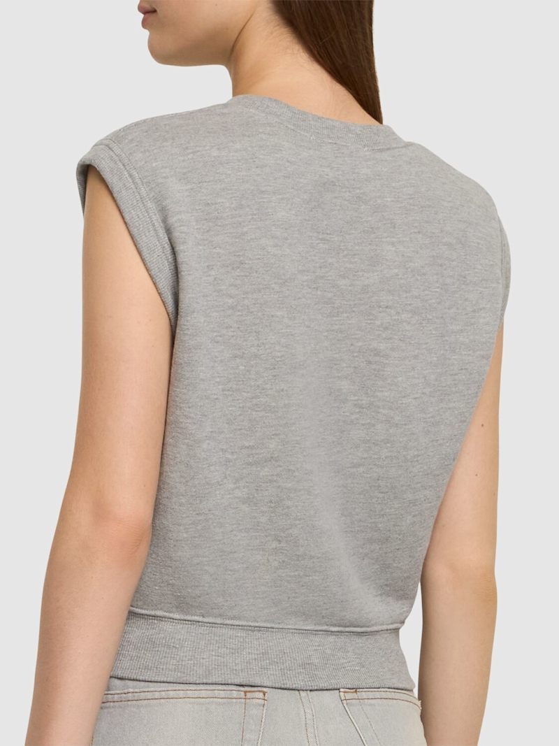 Sleeveless crewneck jersey top - 3