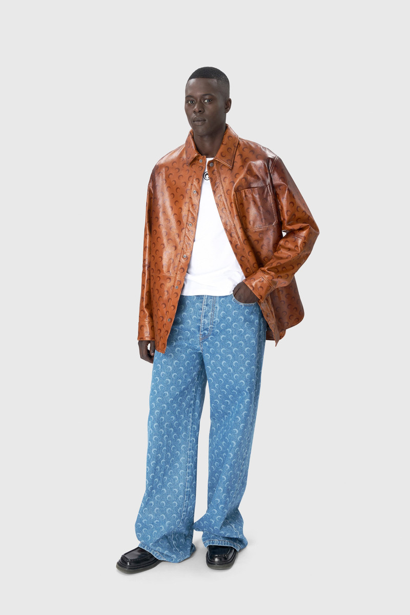 Marine Serre Moon Laser Denim Straight Jeans outlook