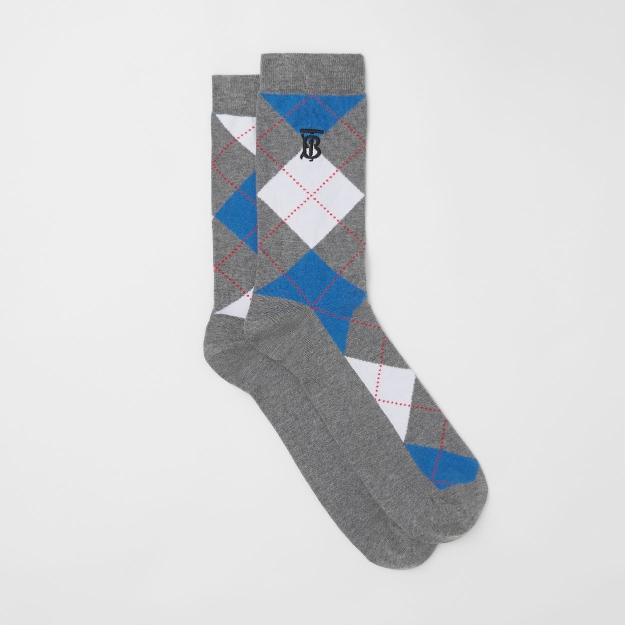 Argyle Intarsia Cotton Cashmere Blend Socks - 4