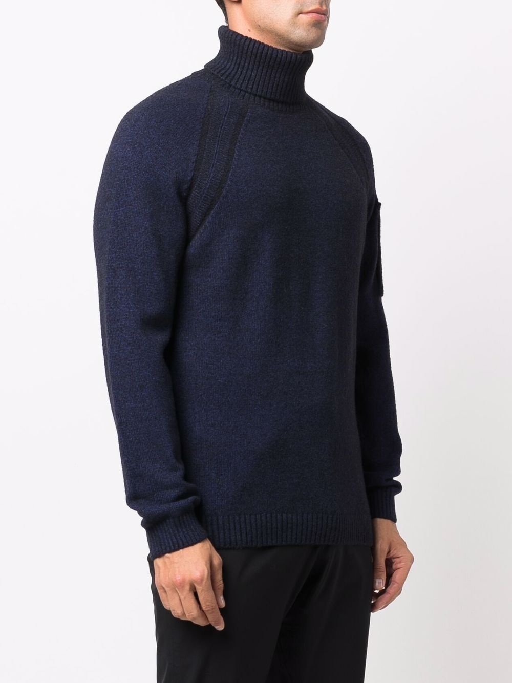 logo-patch roll-neck jumper - 3