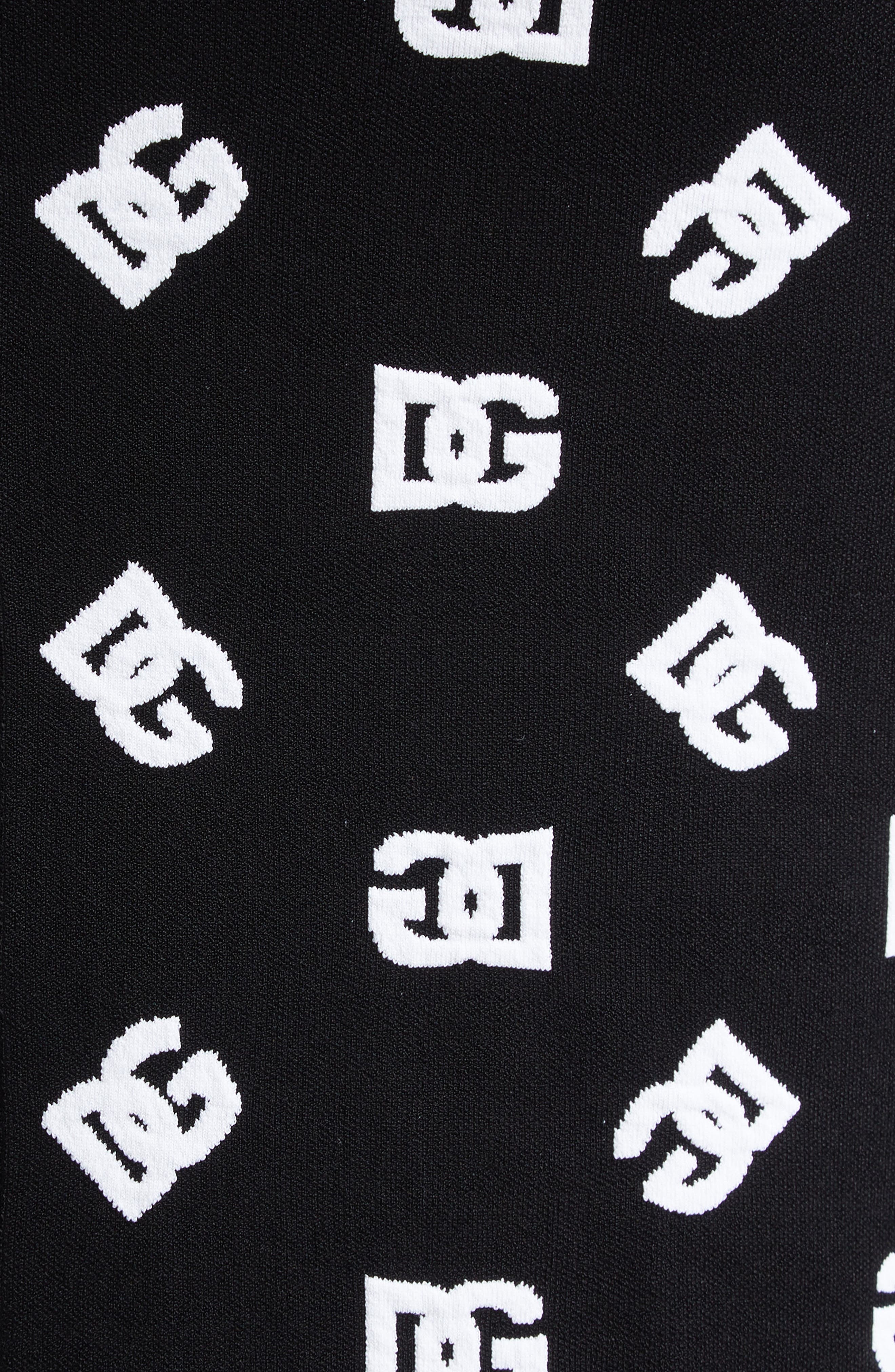 Dolce&Gabbana Logo Jacquard Crop Crewneck Sweater in N0004Nero/Bianco at Nordstrom - 7