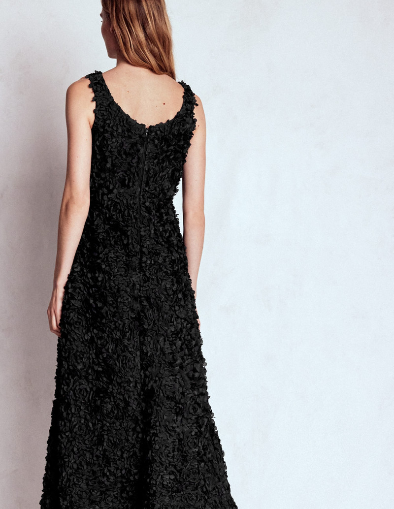 Scoop Back Fit and Flare Dress-Black 6