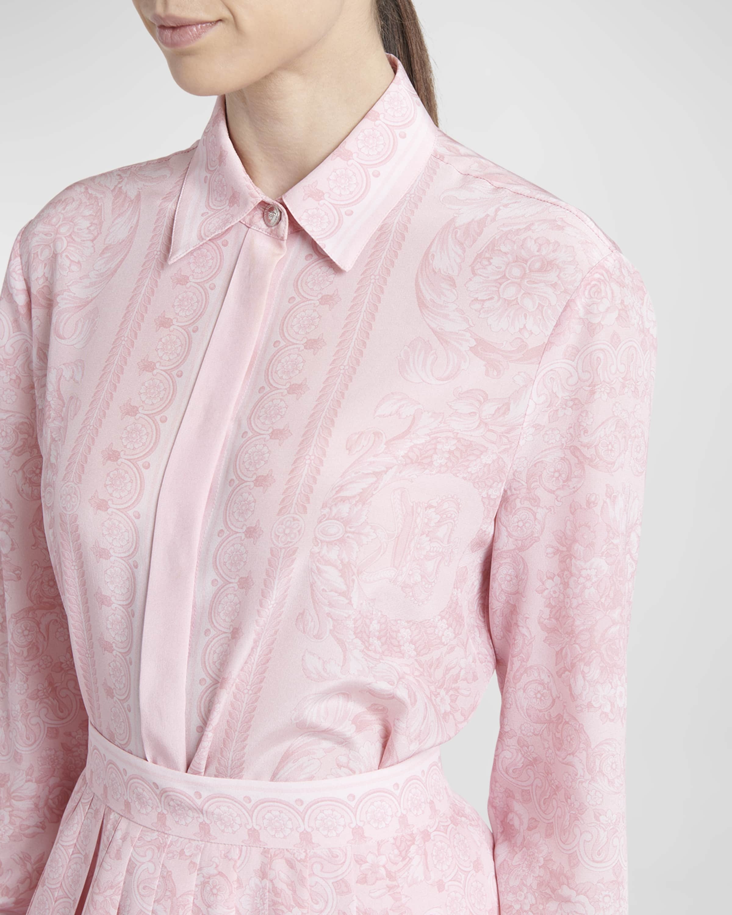 Crepe De Chine Baroque-Print Shirt - 6