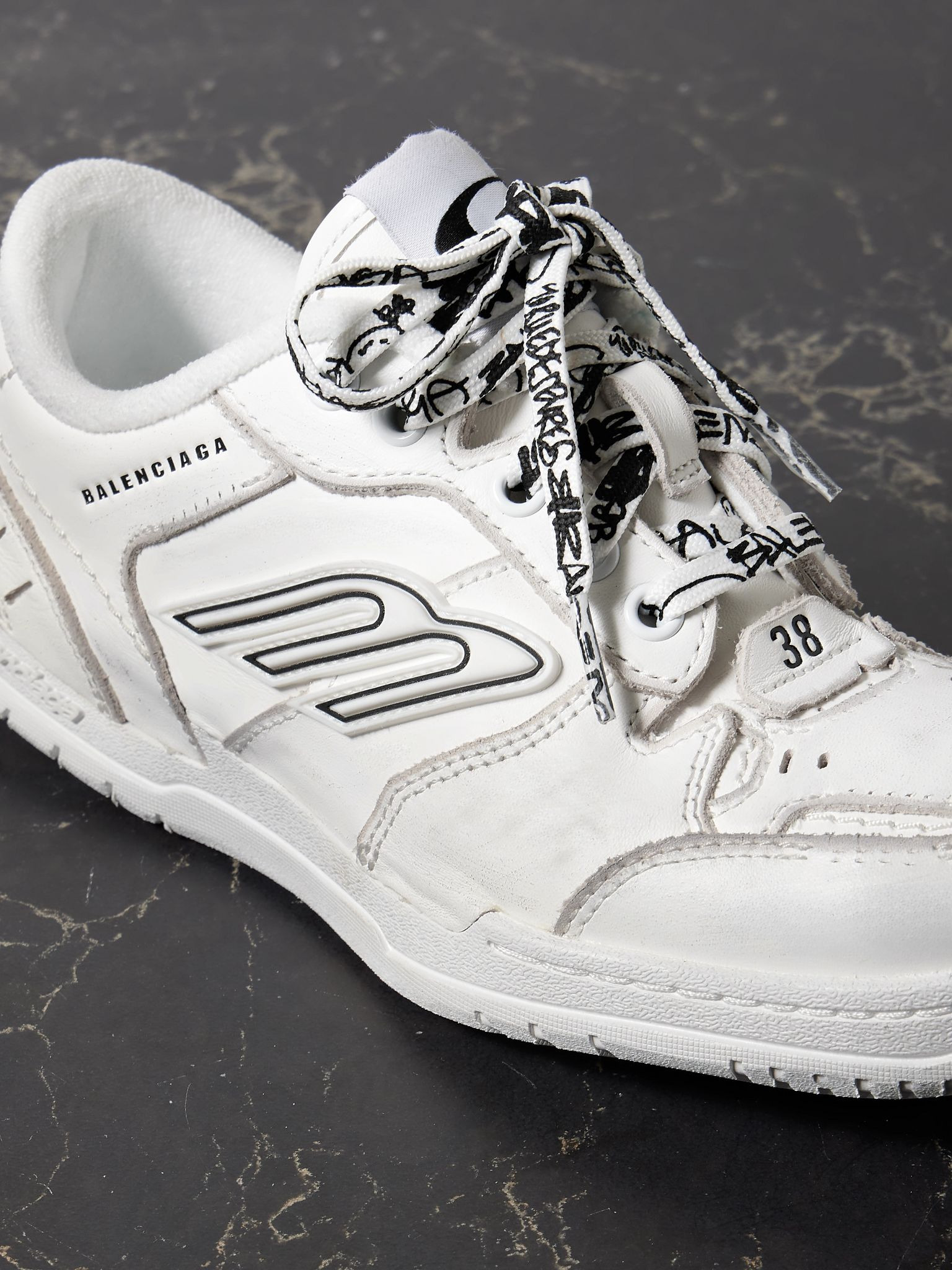 Hamptons distressed leather sneakers White - 4