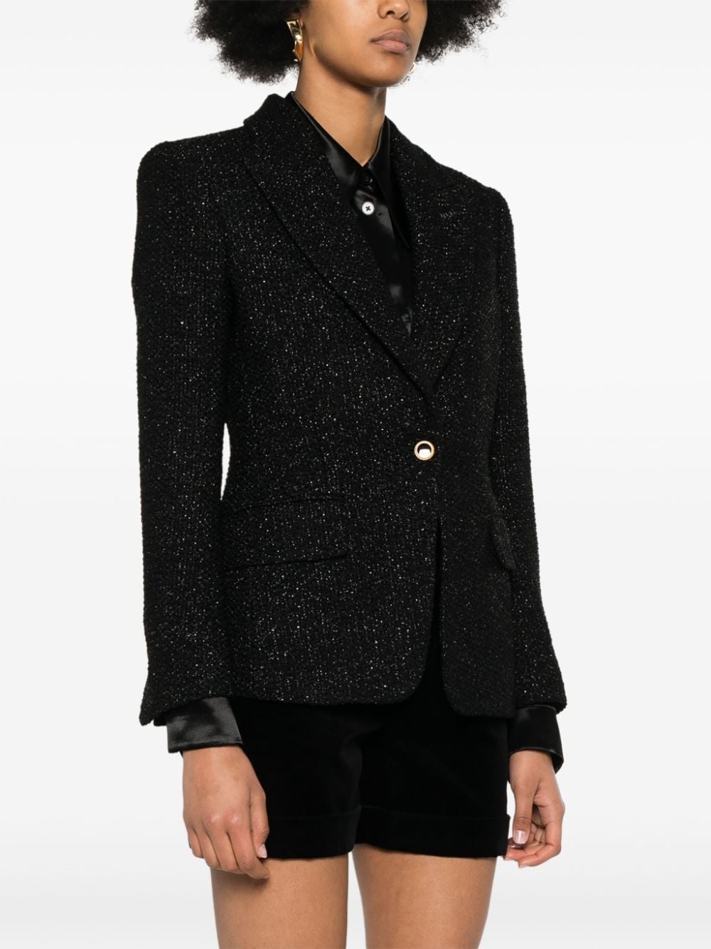 metallic tweed blazer - 3