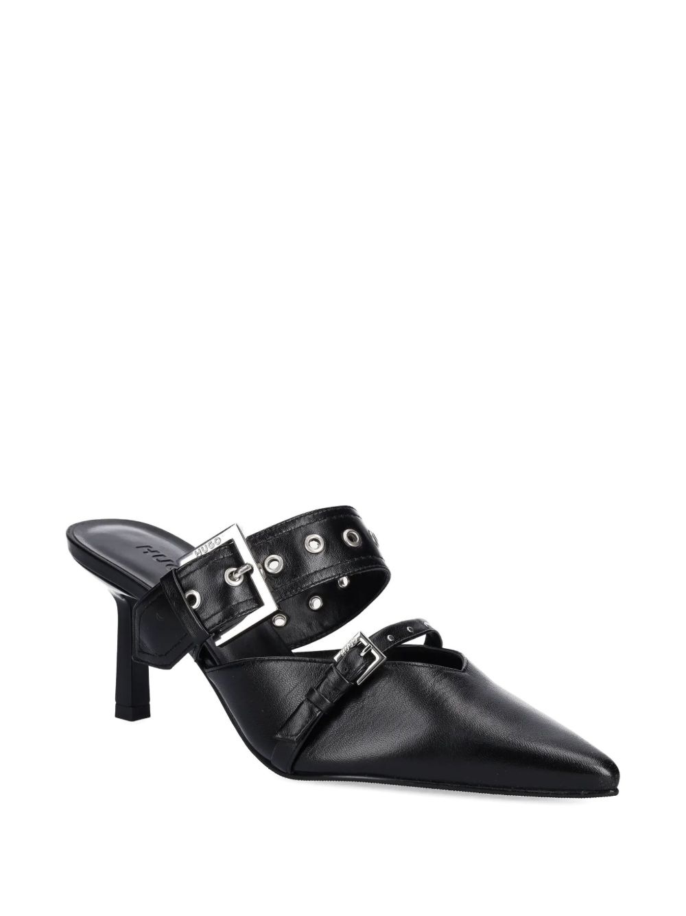 70mm buckled leather mules - 2