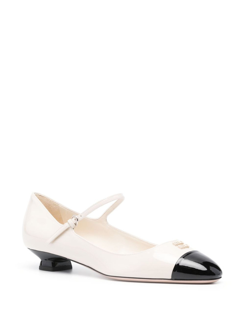 Miu Miu 40mm patent-leather ballerina shoes outlook