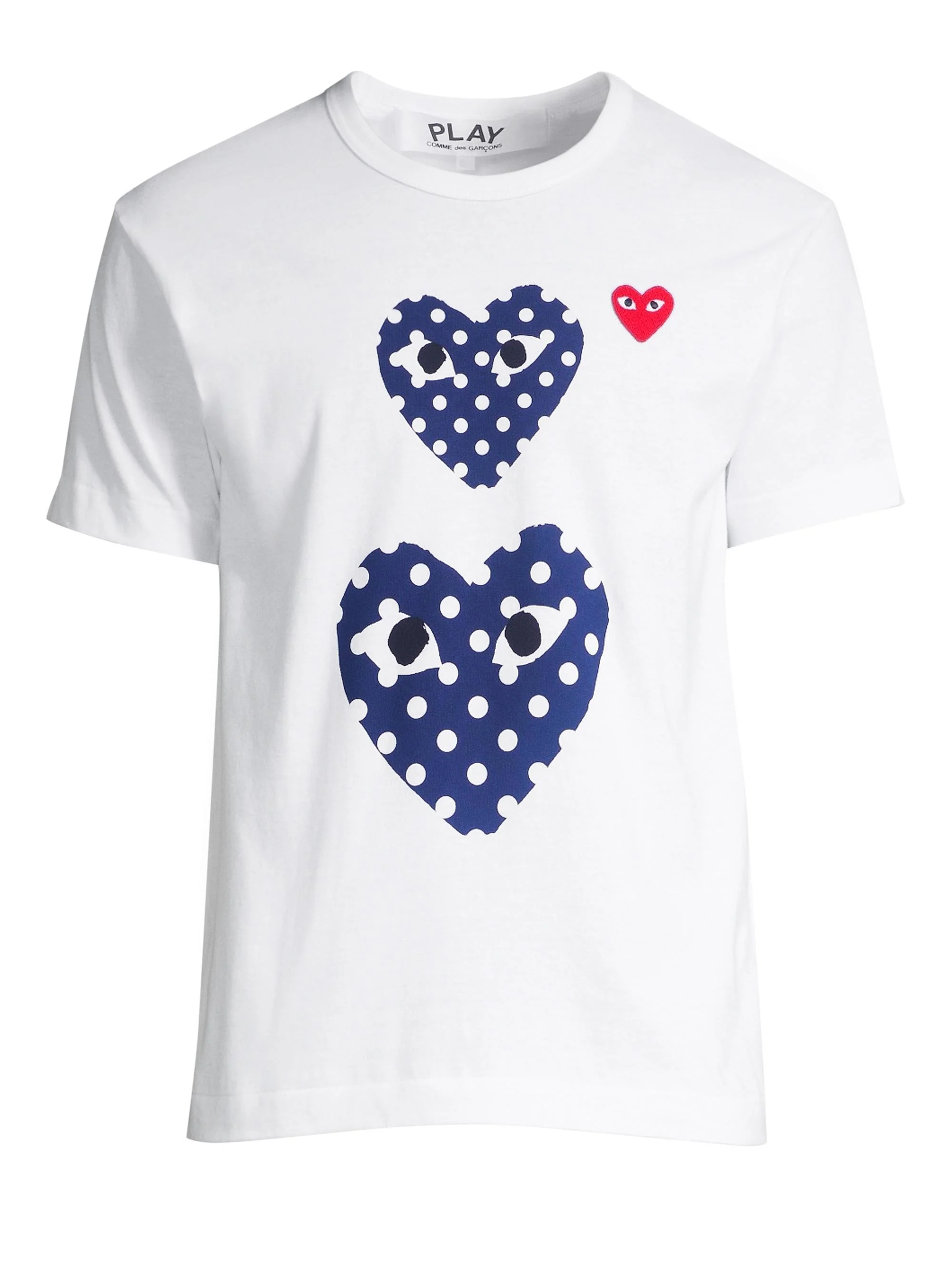 Men Double Polka-Dot Heart Tee - White - 1