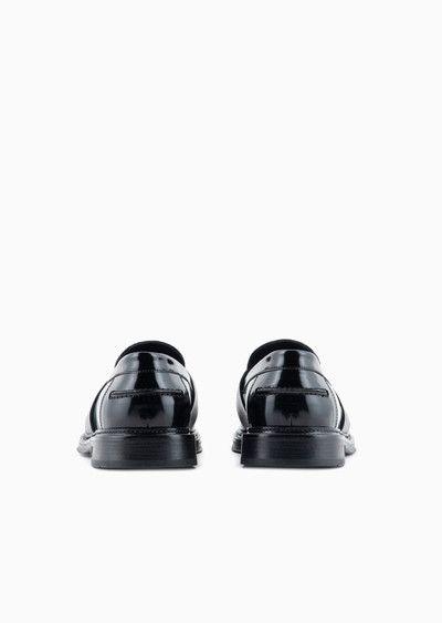 EMPORIO ARMANI Brushed leather loafers outlook