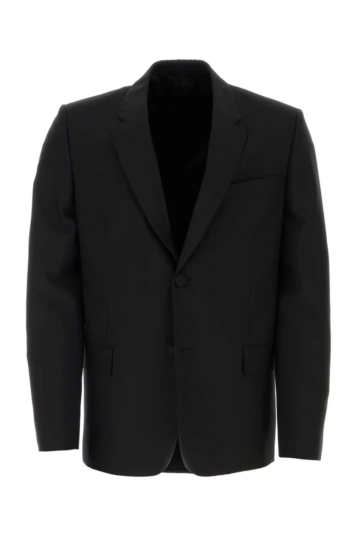 Givenchy Men Black Stretch Wool Blend Blazer - 1